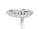 White gold Pear Halo Diamond Ring with Milgrain Edge and Round Prong Setting_31