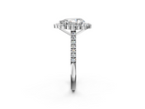 White gold Pear Halo Diamond Ring with Pavé Band and Prong Setting_26