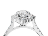 White gold Pear Halo Diamond Ring with Pavé Band and Prong Setting_27