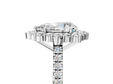 White gold Pear Halo Diamond Ring with Pavé Band and Prong Setting_28