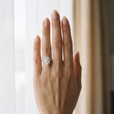 White gold Pear Halo Diamond Ring with Pavé Band and Three-Prong Setting_19