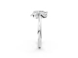 White gold Pear Halo Diamond Ring with Round Cluster Setting, Solitaire Band, and Four-Prong Setting_87