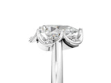 White gold Pear Halo Diamond Ring with Round Cluster Setting, Solitaire Band, and Four-Prong Setting_90