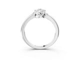 White gold Pear Halo Diamond Ring with Round Cluster Setting, Solitaire Band, and Four-Prong Setting_92