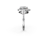 White gold Pear Halo Diamond Ring with Split Shank and Four-Prong Setting_86