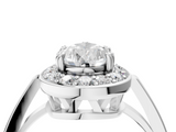 White gold Pear Halo Diamond Ring with Split Shank and Four-Prong Setting_88