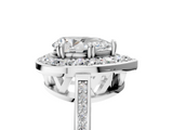 White gold Pear Halo Diamond Ring with Split Shank and Four-Prong Setting_89
