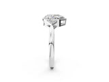 White gold Pear Halo Diamond Ring with Tapered Band and Four-Prong Setting_17