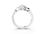 White gold Pear Halo Diamond Ring with Tapered Band and Four-Prong Setting_18