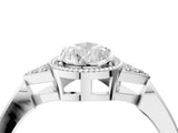 White gold Pear Halo Diamond Ring with Tapered Band and Four-Prong Setting_19