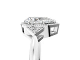 White gold Pear Halo Diamond Ring with Tapered Band and Four-Prong Setting_20