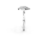 White gold Pear Halo Diamond Solitaire with Pavé Band and Four-Prong Setting_110
