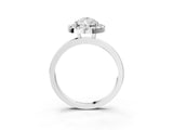 White gold Pear Halo Diamond Solitaire with Pavé Band and Four-Prong Setting_113