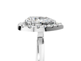 White gold Pear Halo Diamond Solitaire with Pavé Band and Four-Prong Setting_115