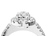White gold Pear Halo Diamond Split Shank Engagement Ring with Prong Setting_86