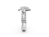 White gold Pear Halo Diamond Split Shank Engagement Ring with Prong Setting_89