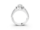 White gold Pear Halo Diamond Split Shank Engagement Ring with Prong Setting_90