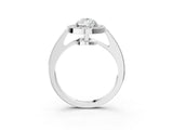 White gold Pear Halo Pavé Diamond Engagement Ring with Bezel Setting_40