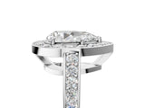 White gold Pear Halo Pavé Diamond Engagement Ring with Bezel Setting_42