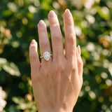 White gold Pear Halo Pavé Diamond Engagement Ring with Bezel Setting_49