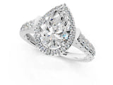 White gold Pear Halo Pavé Diamond Engagement Ring with Four-Prong Setting_27