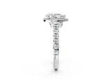White gold Pear Halo Pavé Diamond Engagement Ring with Four-Prong Setting_28