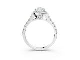 White gold Pear Halo Pavé Diamond Engagement Ring with Four-Prong Setting_29