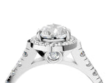 White gold Pear Halo Pavé Diamond Engagement Ring with Four-Prong Setting_30