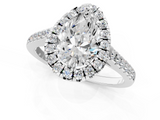White gold Pear Halo Pavé Diamond Engagement Ring with Four-Prong Setting_4