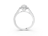 White gold Pear Halo Pavé Diamond Engagement Ring with Four-Prong Setting_6