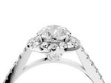 White gold Pear Halo Pavé Diamond Engagement Ring with Four-Prong Setting_7