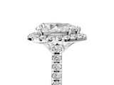 White gold Pear Halo Pavé Diamond Engagement Ring with Four-Prong Setting_8