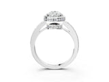 White gold Pear Halo Pave Band Solitaire Ring with Prong Setting_68