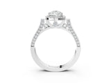 White gold Pear Halo Pave Split Shank Prong Setting Ring_42