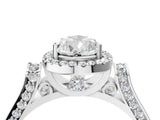 White gold Pear Halo Pave Split Shank Prong Setting Ring_43