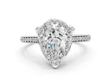 White gold Pear Halo Round Diamond Pave Band with Four-Prong Setting_38