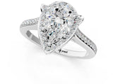 White gold Pear Halo Round Diamond Pave Band with Four-Prong Setting_39