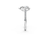 White gold Pear Halo Round Diamond Pave Band with Four-Prong Setting_40