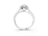 White gold Pear Halo Round Diamond Pave Band with Four-Prong Setting_41