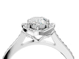 White gold Pear Halo Round Diamond Pave Band with Four-Prong Setting_42