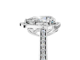 White gold Pear Halo Round Diamond Pave Band with Four-Prong Setting_43