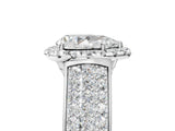 White gold Pear Halo Round Diamond Pave Band with Prong Setting 5