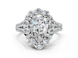 White gold Pear Halo Split Shank Diamond Engagement Ring with Pave Band and Four-Prong Setting_54