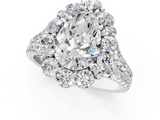White gold Pear Halo Split Shank Diamond Engagement Ring with Pave Band and Four-Prong Setting_55