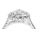 White gold Pear Halo Split Shank Diamond Engagement Ring with Pave Band and Four-Prong Setting_59
