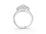 White gold Pear Halo Split Shank Diamond Engagement Ring with Prong Setting_23