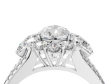 White gold Pear Halo Split Shank Diamond Engagement Ring with Prong Setting_24