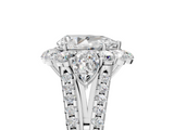 White gold Pear Halo Split Shank Diamond Engagement Ring with Prong Setting_25