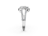 White gold Pear Halo Split Shank Diamond Ring with Four-Prong Setting_38