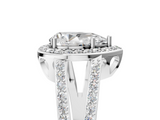 White gold Pear Halo Split Shank Diamond Ring with Four-Prong Setting_41